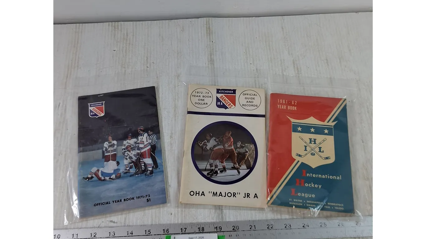 (2) Kitchener Rangers Year Books 1971-72 & 1972-73, International Hockey League Yearbook 1961-62