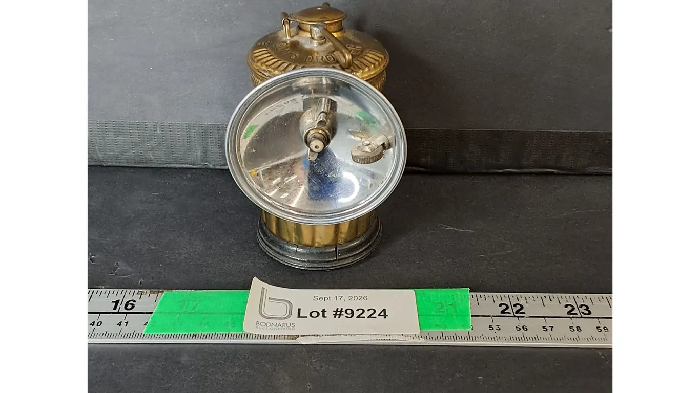 Vintage Brass Carbide Miner's Lamp
