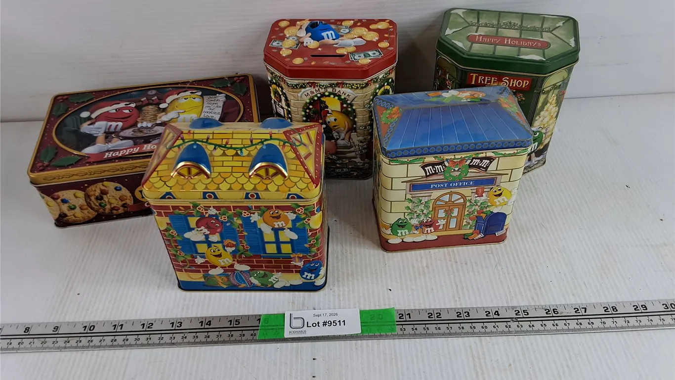 M&Ms Tin Cans & Coin Bank
