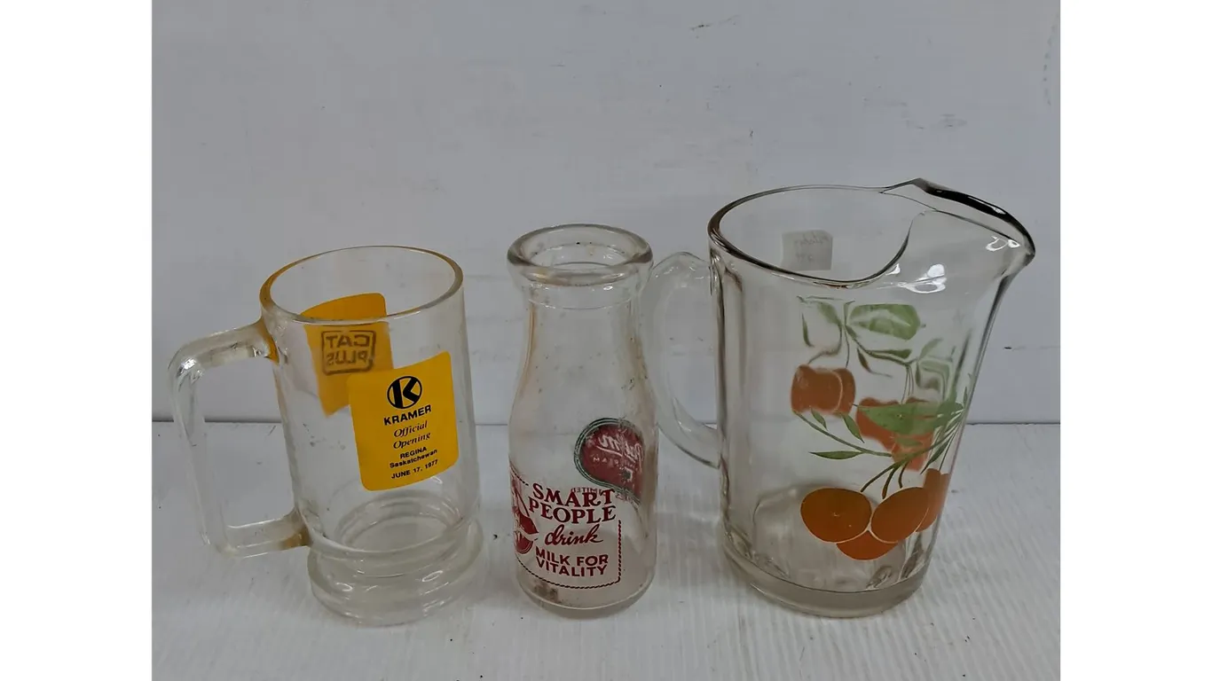 Glass Pitcher, Glass Milk Bottle, Coffee Mug