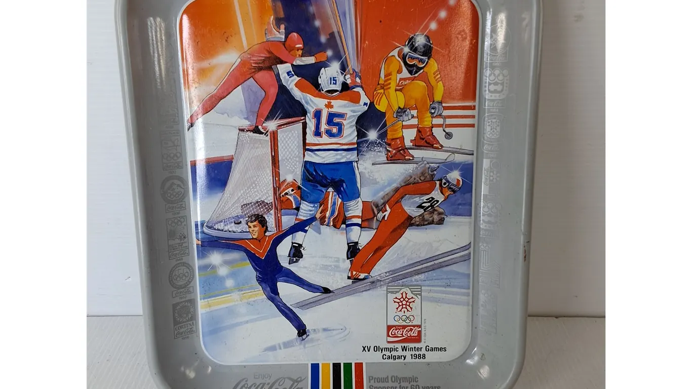 Coca-Cola 1988 Calgary Winter Olympics Tray 13.25" x 10.5"