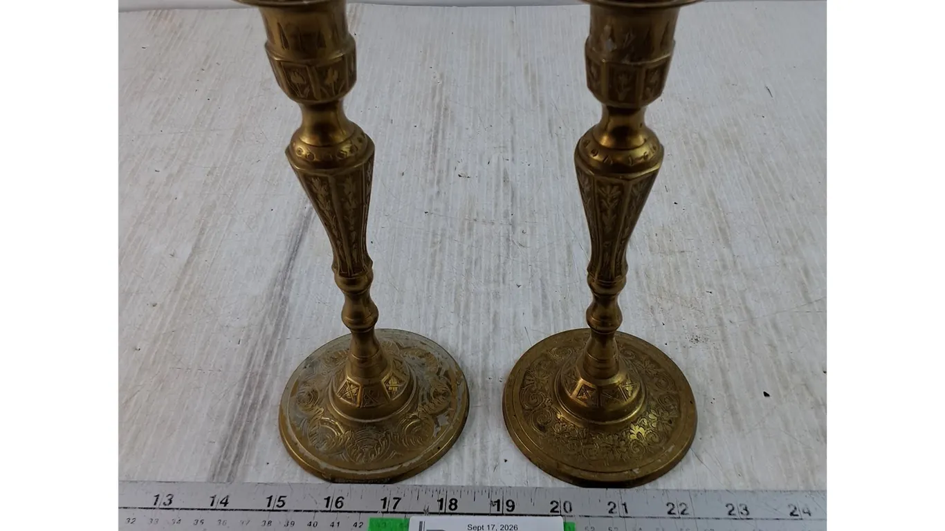 (2) Metal Candlesticks