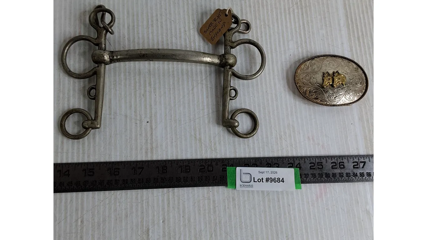 Horse Bit & German Silver Montana Silversmiths Belt Buckle