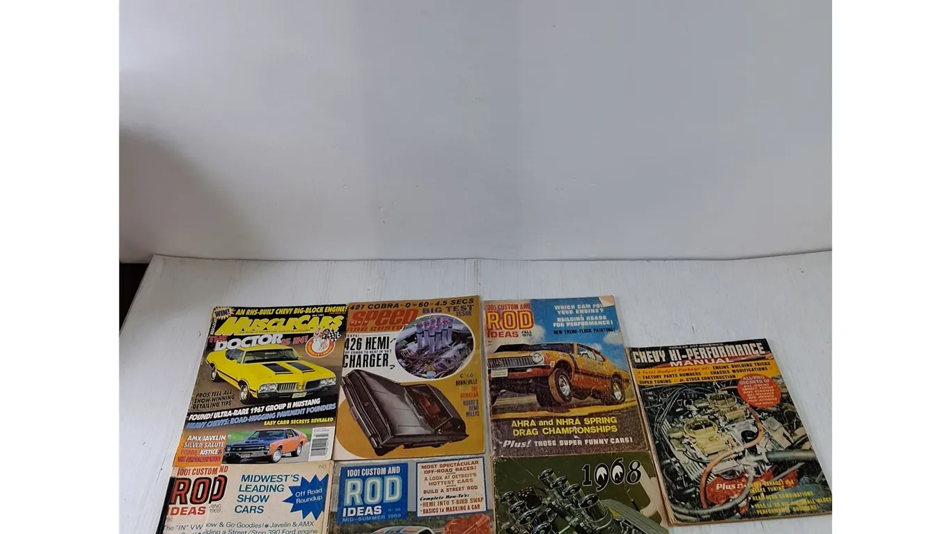 (7) Car Magazines, Rod Idea, Muscle Cars, Chevy Manual, Speed and Custom As-Is