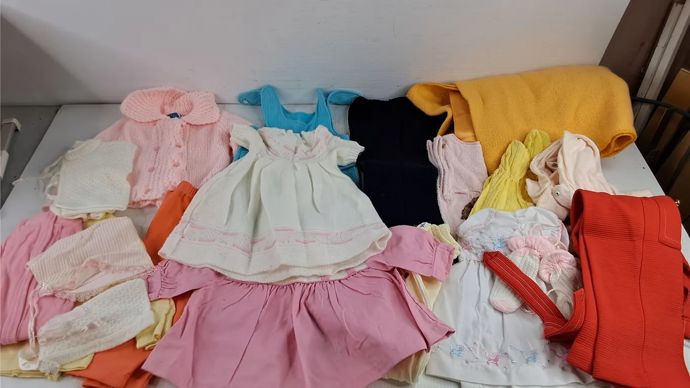 Assorted Vintage Toddler Clothes, Small Throw Blanket
