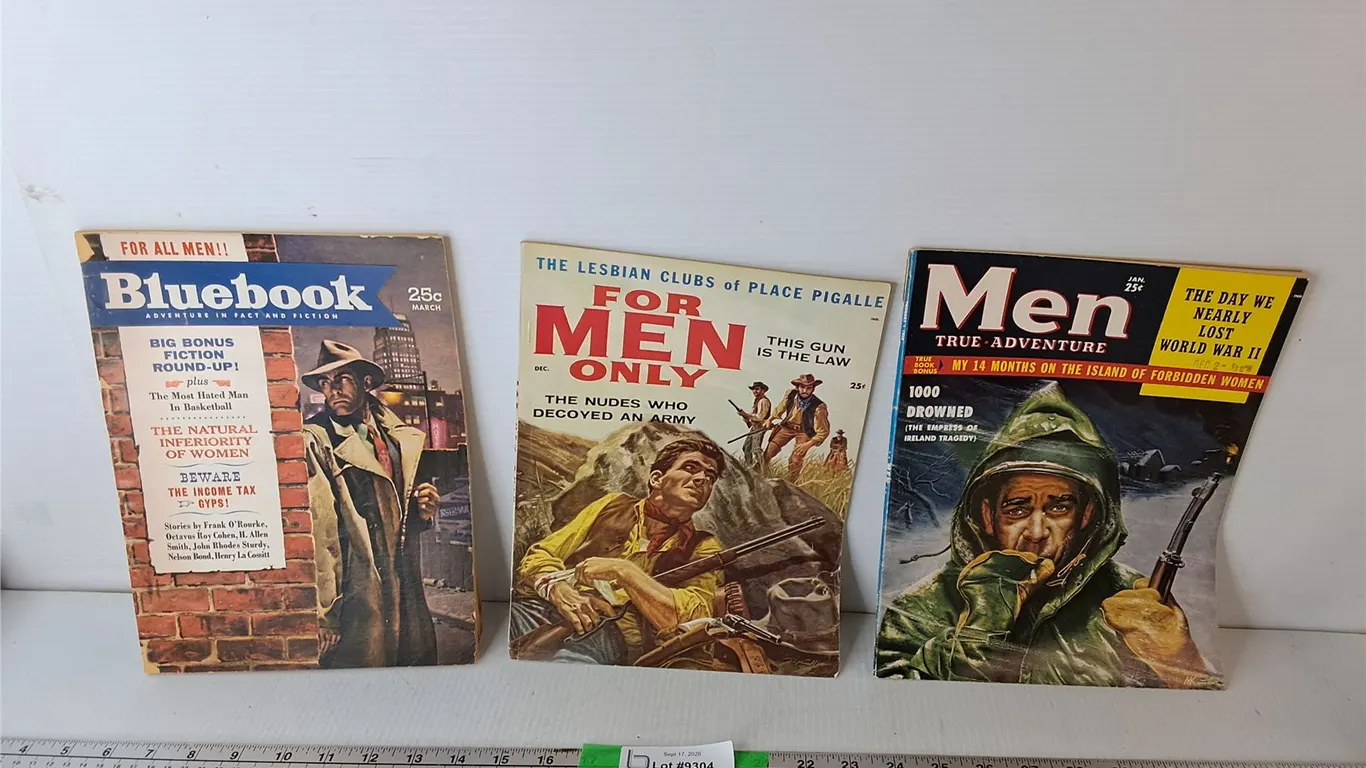 (3) Vintage Men's Magazines- As Is