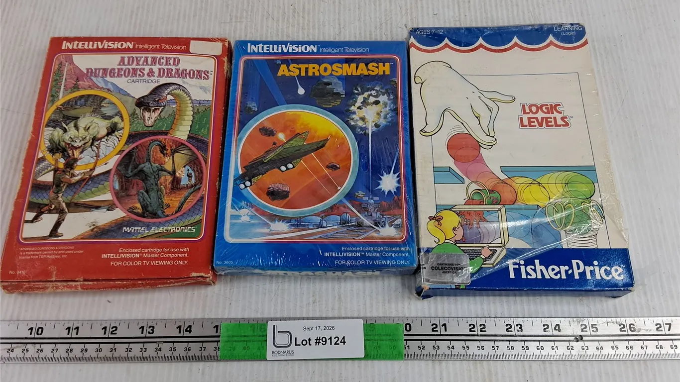 Intellivision & Fisher Price Game Cartridges - Astrosmash, Logic Levels, Advanced Dungeons & Dragons