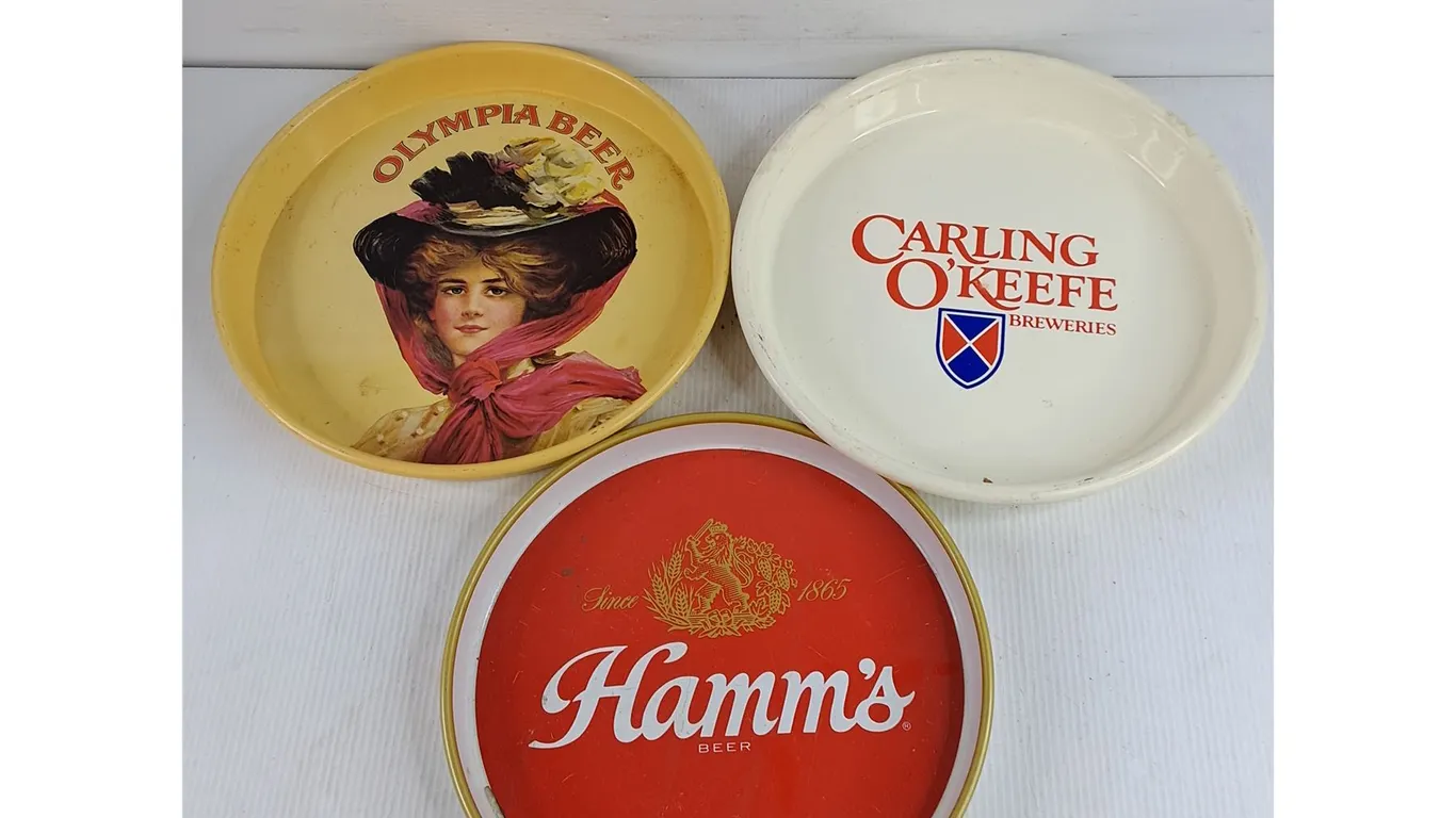 Assorted Serving Trays - Carling O'Keefe, Olympia Beer & Hamms