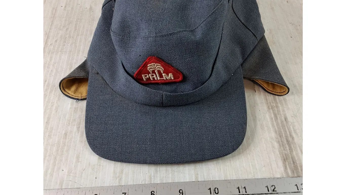 Sainthill Blue Hat with Ear Covers and Red Palm Patch
