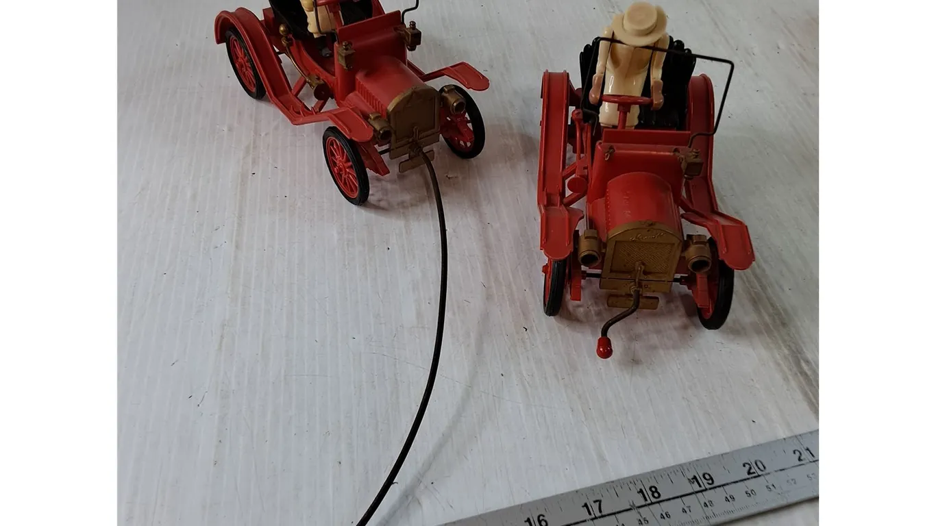 (2) Red Maxwell Mini Car Toys As-Is