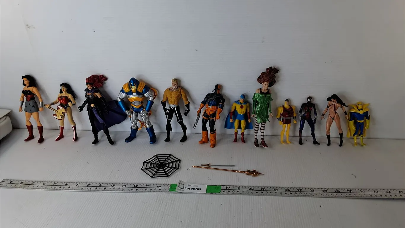 (12) Action Figures up to 8"- Spider-man, Wonder Woman, Circe, Misc.