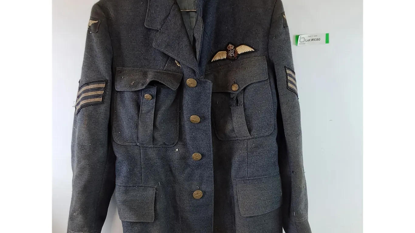 RAF Royal Air Force Jacket With Sergeant Rank, Hat, Revolver Toy All As-Is