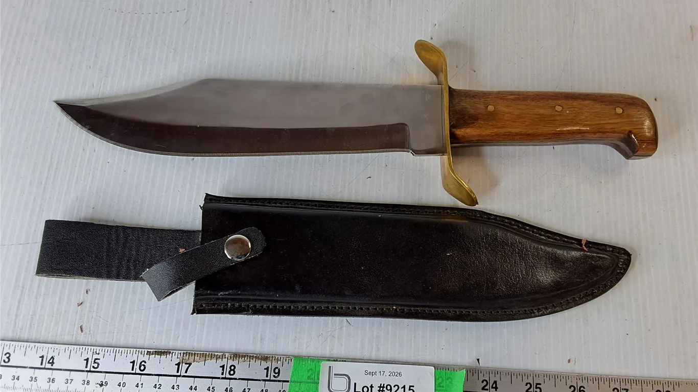 15" Bowie Knife with Leather Style Sheath