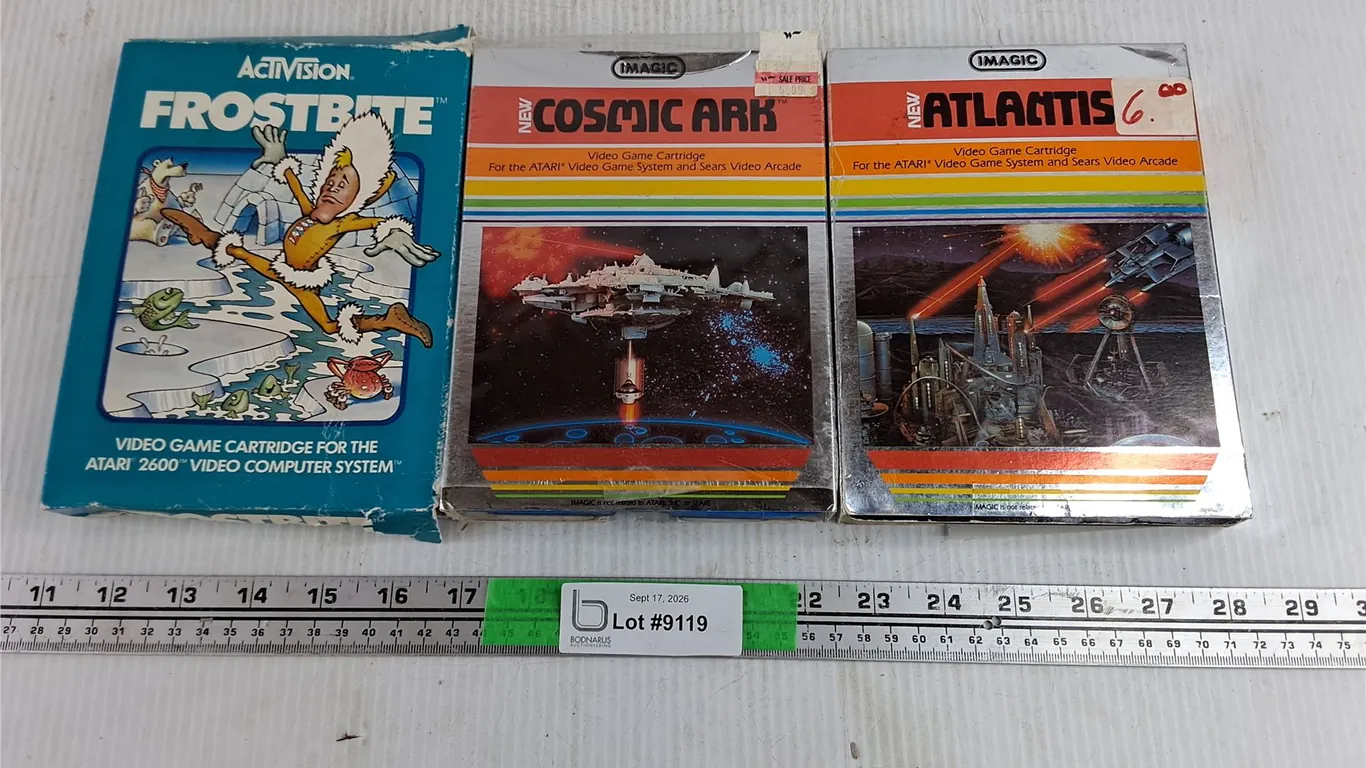 Vintage Atari Game Cartridges - Frostbite, Cosmic Ark, Atlantis