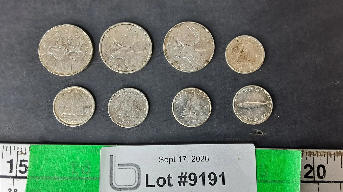 (8) Vintage Silver Canadian Coins