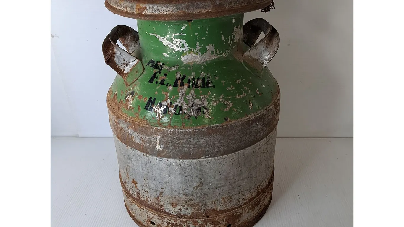 Vintage Metal Milk Can 17"- Can't Ship