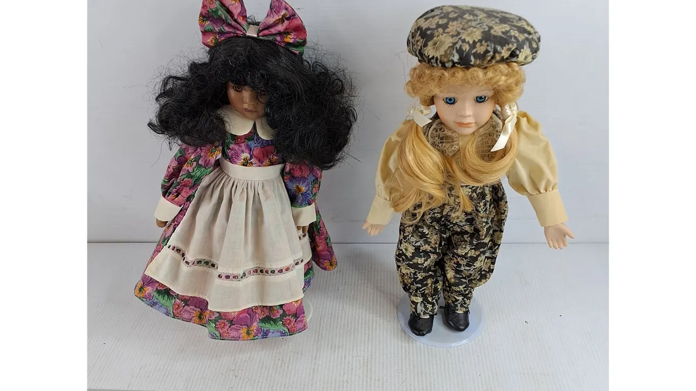 (2) Porcelain Dolls 15"