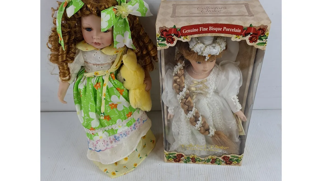 (2) Porcelain Dolls 15" & 12"
