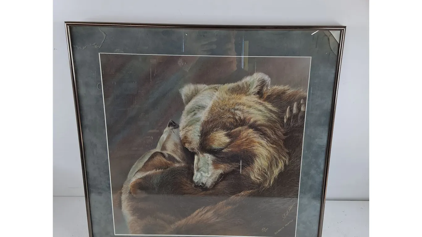 Framed Wall Art Print by Gail Adams 23" x 23", Damaged Glass