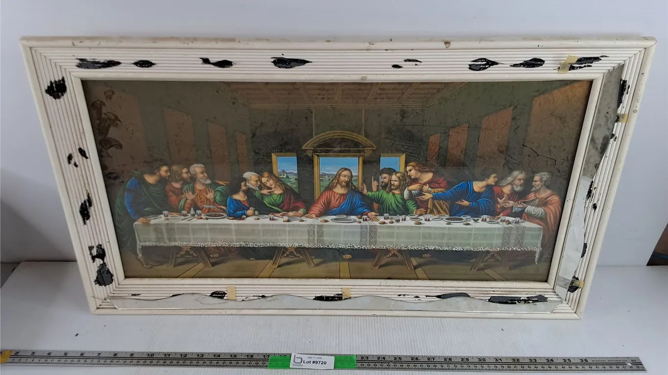 Framed The Last Supper Wall Art Print 32" x 18"