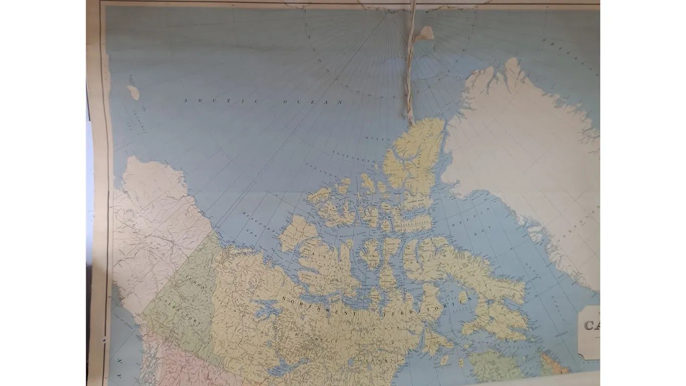 Map of Canada 1966, 5' x ~6', Pickup Only
