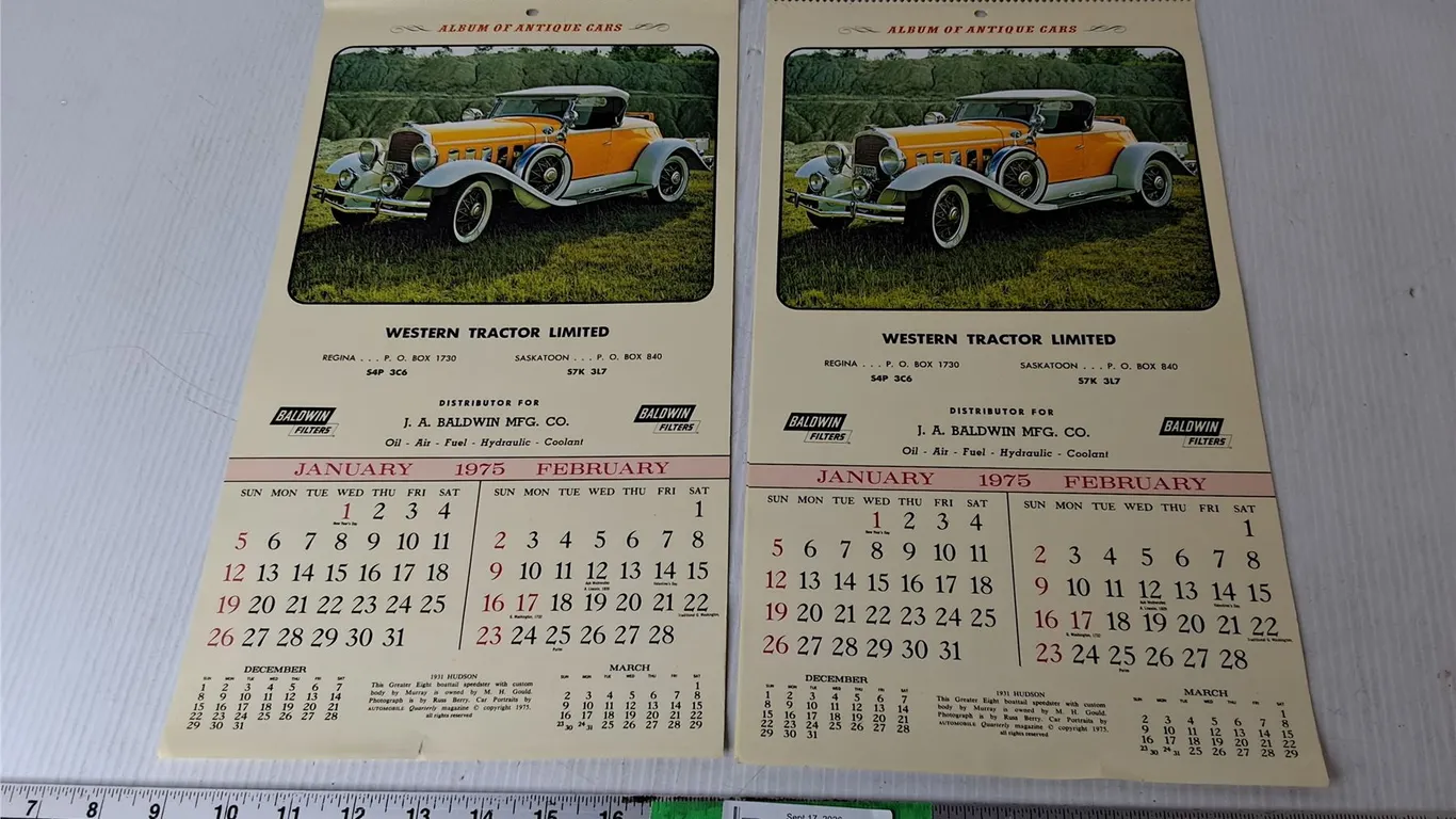 (2) Western Tractor Limited 1975 Wall Calendars