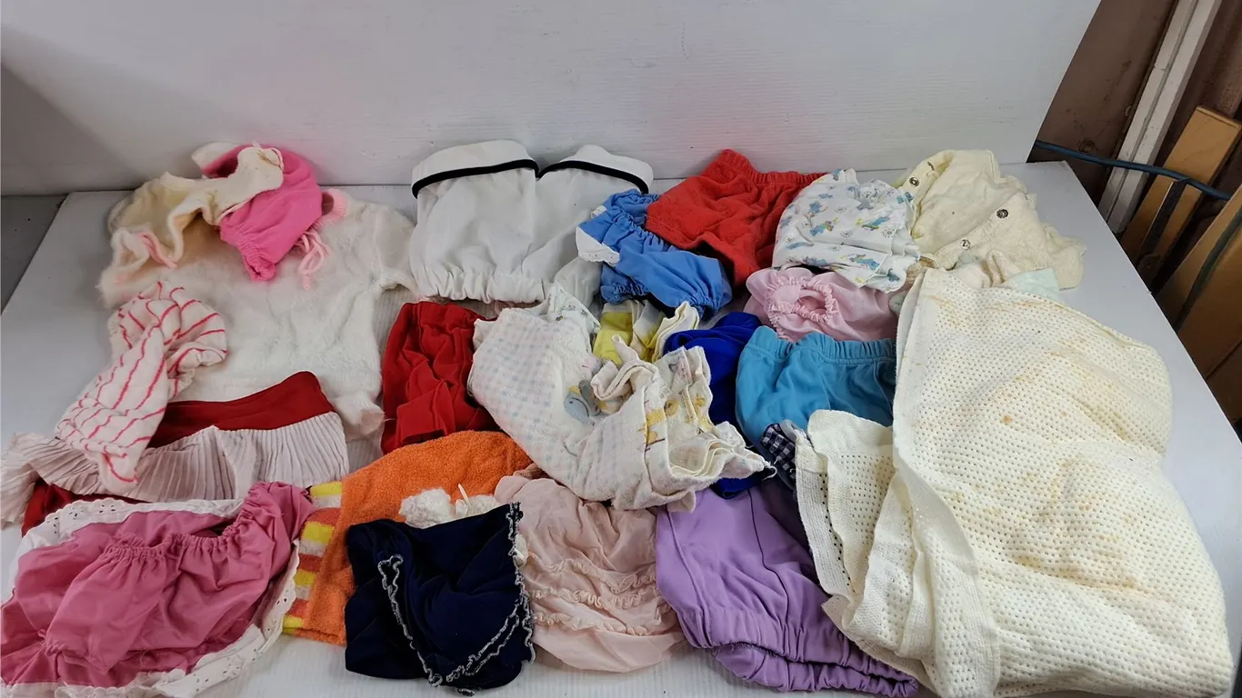 Assorted Vintage Toddler Clothes, Small Throw Blankets