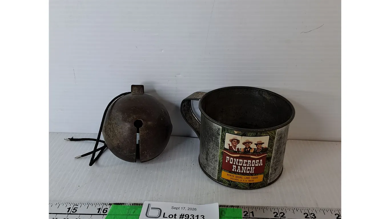 Metal Cowbell & Ponderosa Ranch Souvenir Mug