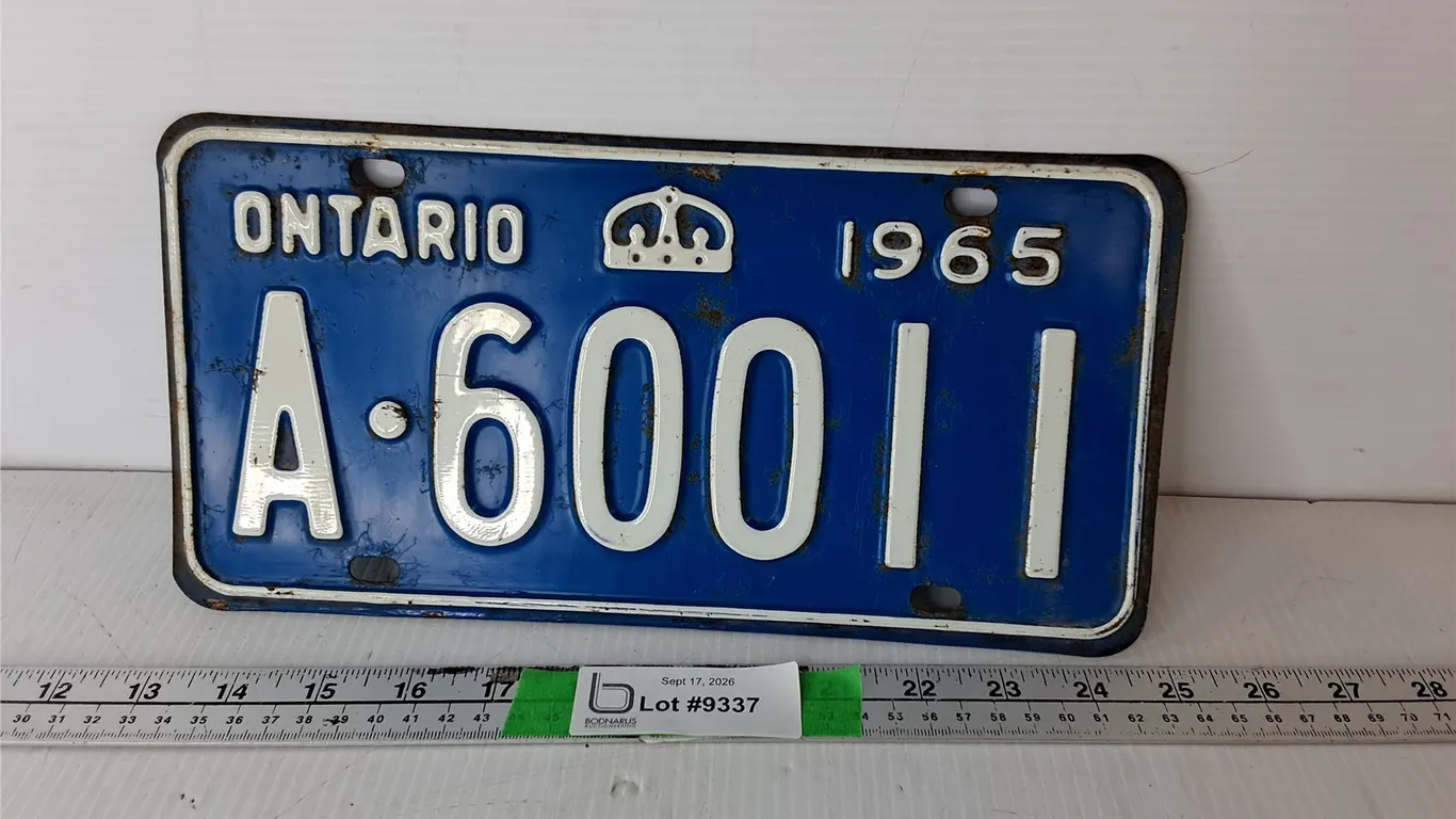 Ontario 1965 License Plate