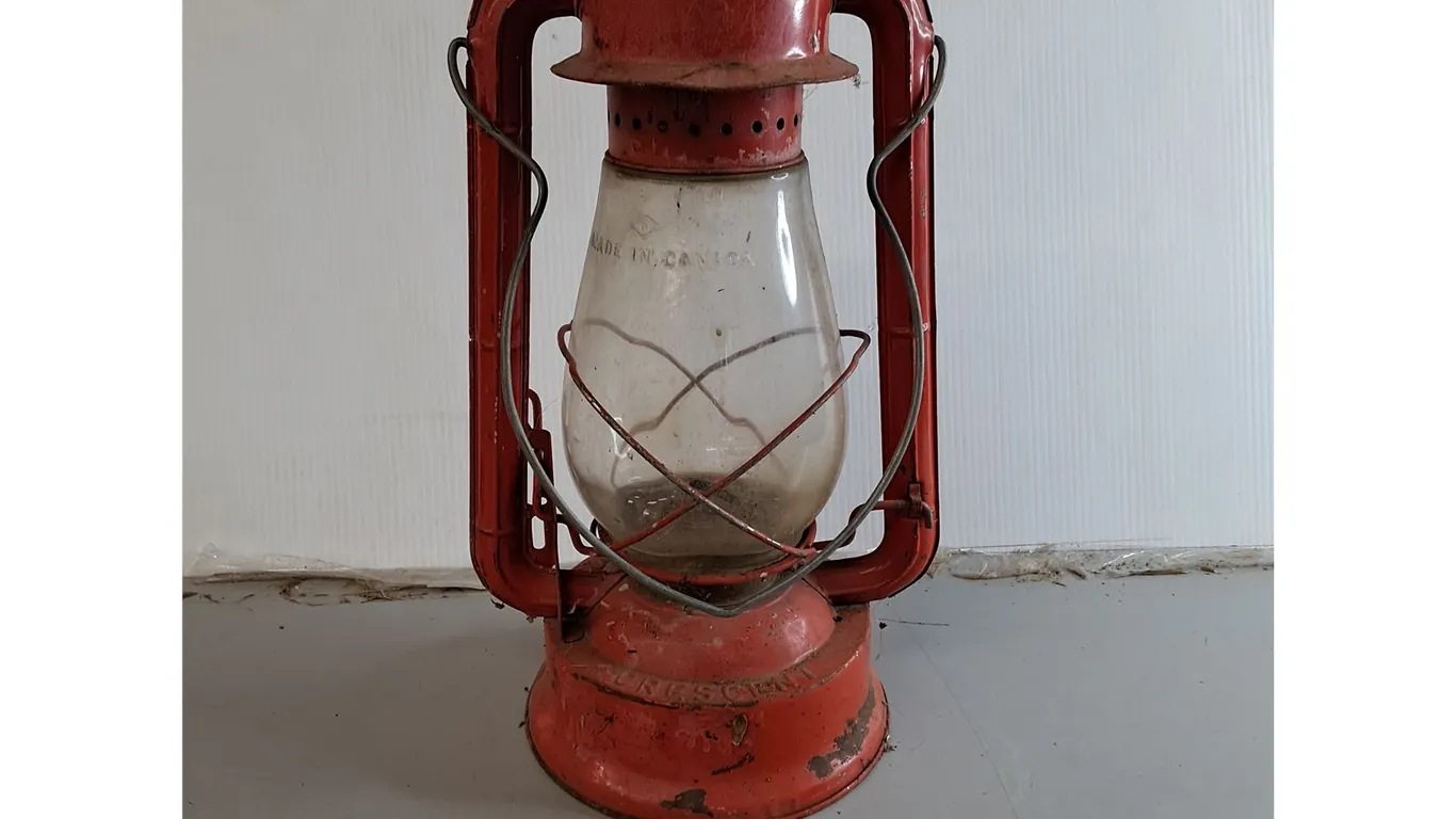 Vintage Crescent Kerosene Oil Lantern 14.75"