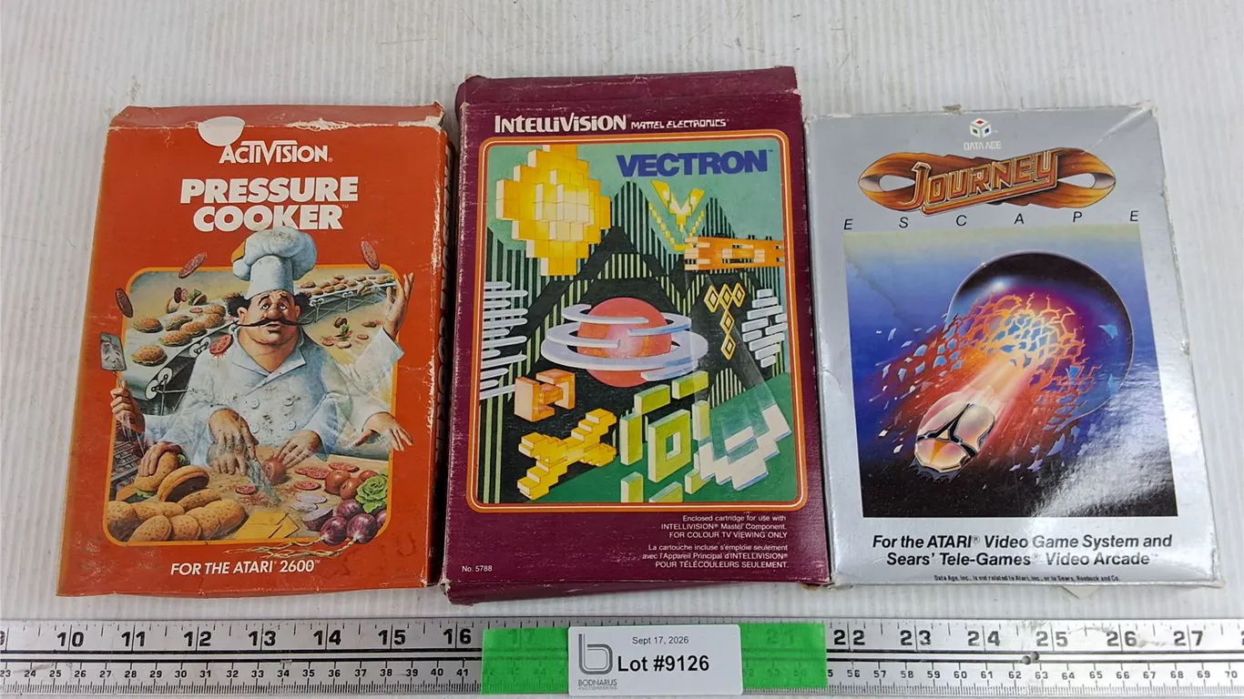 Vintage Game Cartridges - Pressure Cooker, Vectron, Journey Escape