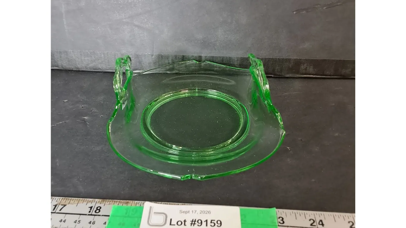 Uranium Glass Candy Dish 7.25" Diameter