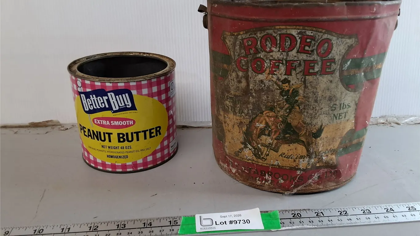Rodeo Coffee & Best Buy Peanut Butter Cans up to 8.25"
