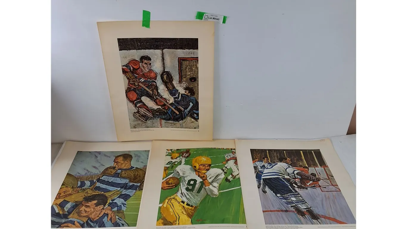 (4) Prints of "Great Moments In Canadian Sports" Collection, Photo of Dauphin Collegiate 1925
