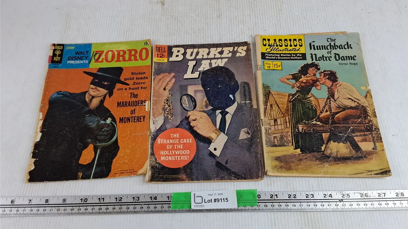 Vintage Comics - Burkes Law, Zorro, The Hunchback of Notre Dame