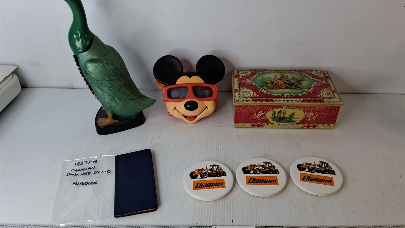 Mickey Mouse Viewfinder, Bird Style Hand Broom, Champion Coasters, Misc.