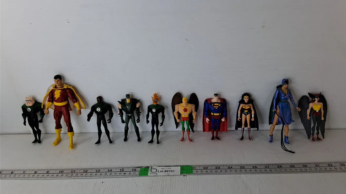 (10) Action Figures Up to 7"- Wonder Woman, Superman, Shazam, Misc.
