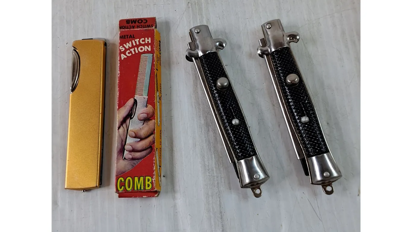 (1) Switch-Action Comb, (2) Pivoting Spring Loaded Combs