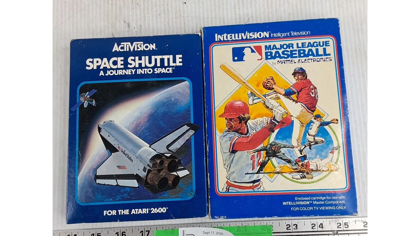 Vintage Atari Game Cartridges - Space Shuttle, Major League Baseball