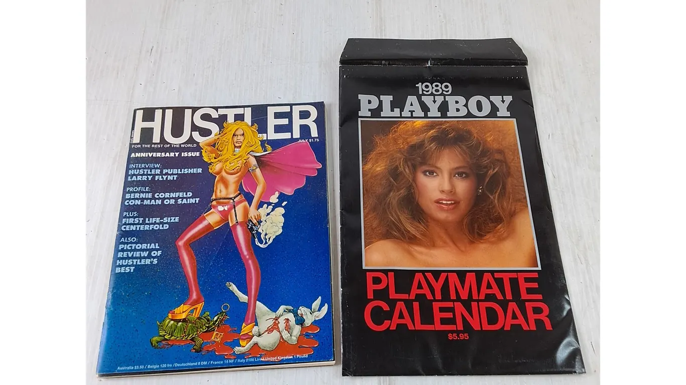 Hustler Vol 2 No 1 July 1975 and Playboy Playmate Calender 1989