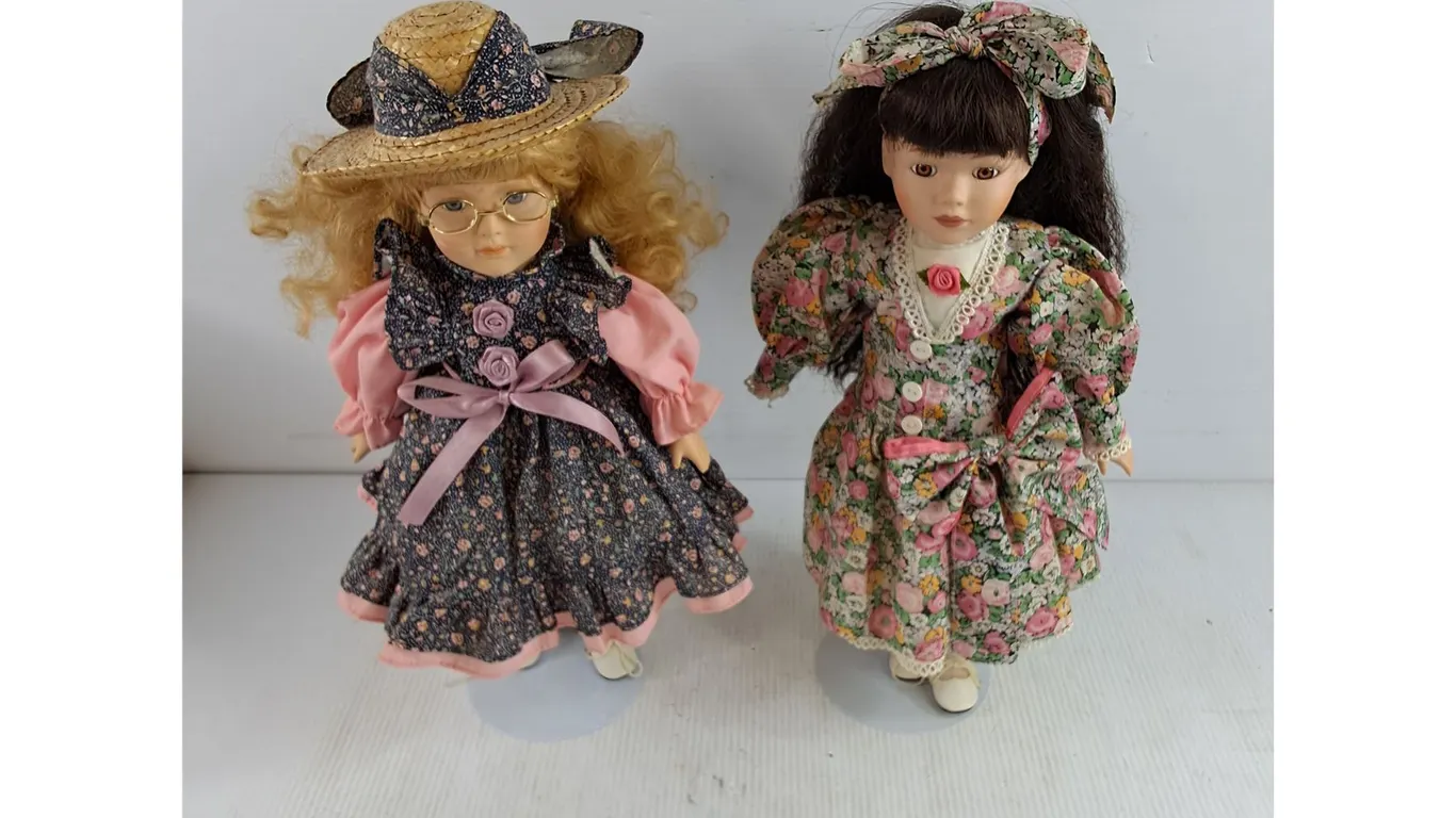 (2) Porcelain Dolls 17"