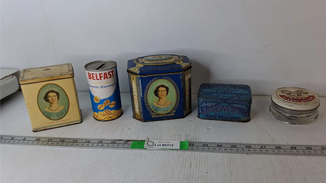 Vintage Tins & York Peanut Butter Glass Container
