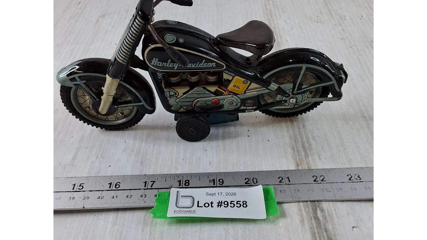 Miniature Black Harley Davidson Motorcycle Toy
