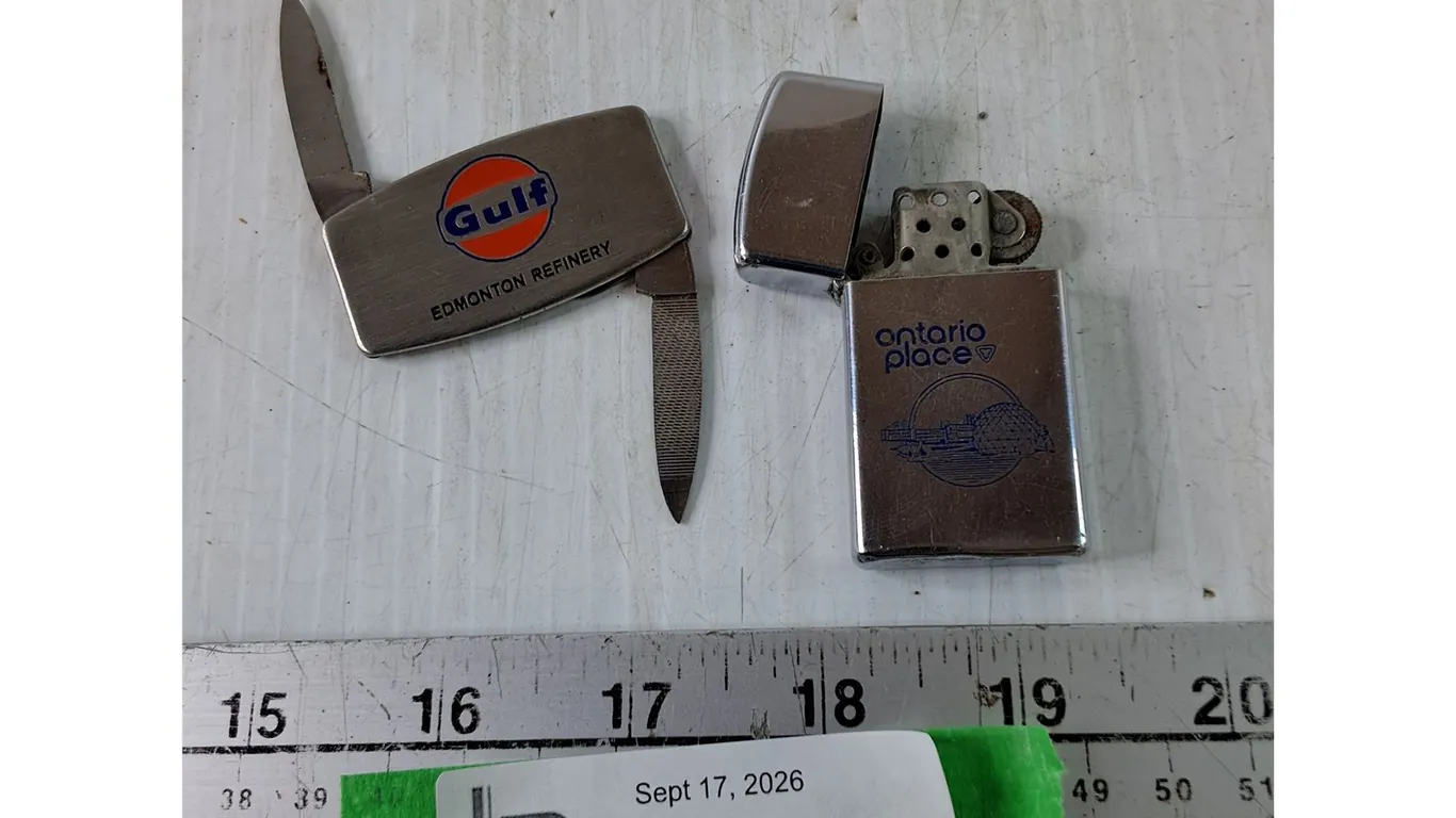 Ontario Place Zippo Lighter and Gulf Edmonton Refinery Zippo Pocket Knife and File