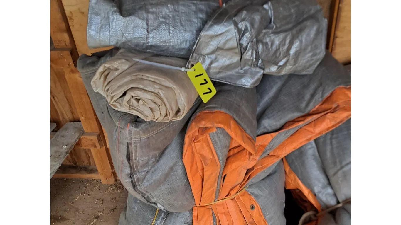 Assorted Tarps - 3 Are Insulated, Vapor Barrier Rolls