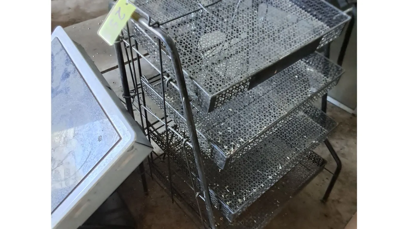 Shower Door, Racks, Cart, Spreader, Electric Range, String Lights, Misc.