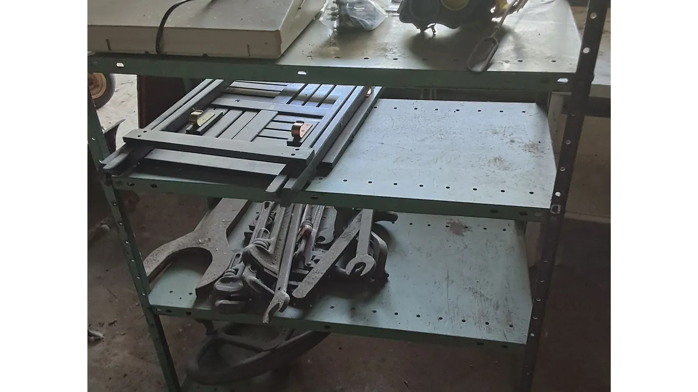 Tall Metal Shelf w/Contents