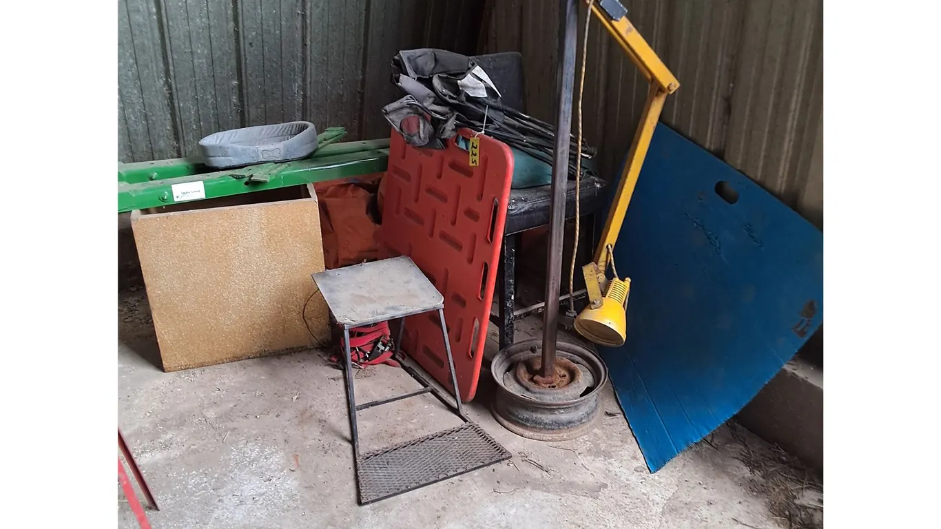 John Deere Loader, Shop Light, Tree Stand, Bar Chair, Camping Chair, Misc.