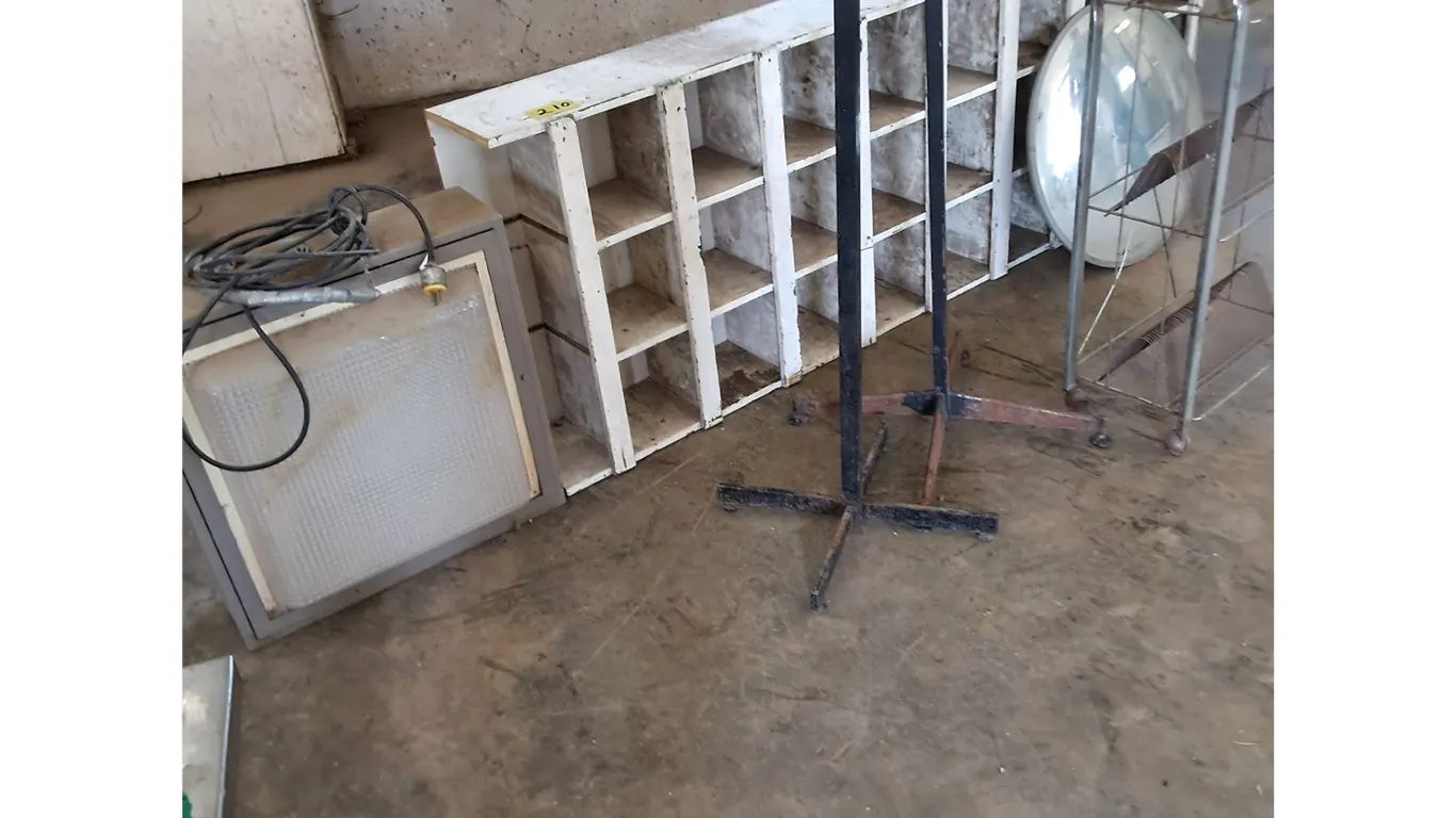 Shop Light, Coat Racks, Record Stand, 77x28x10" Parts Rack