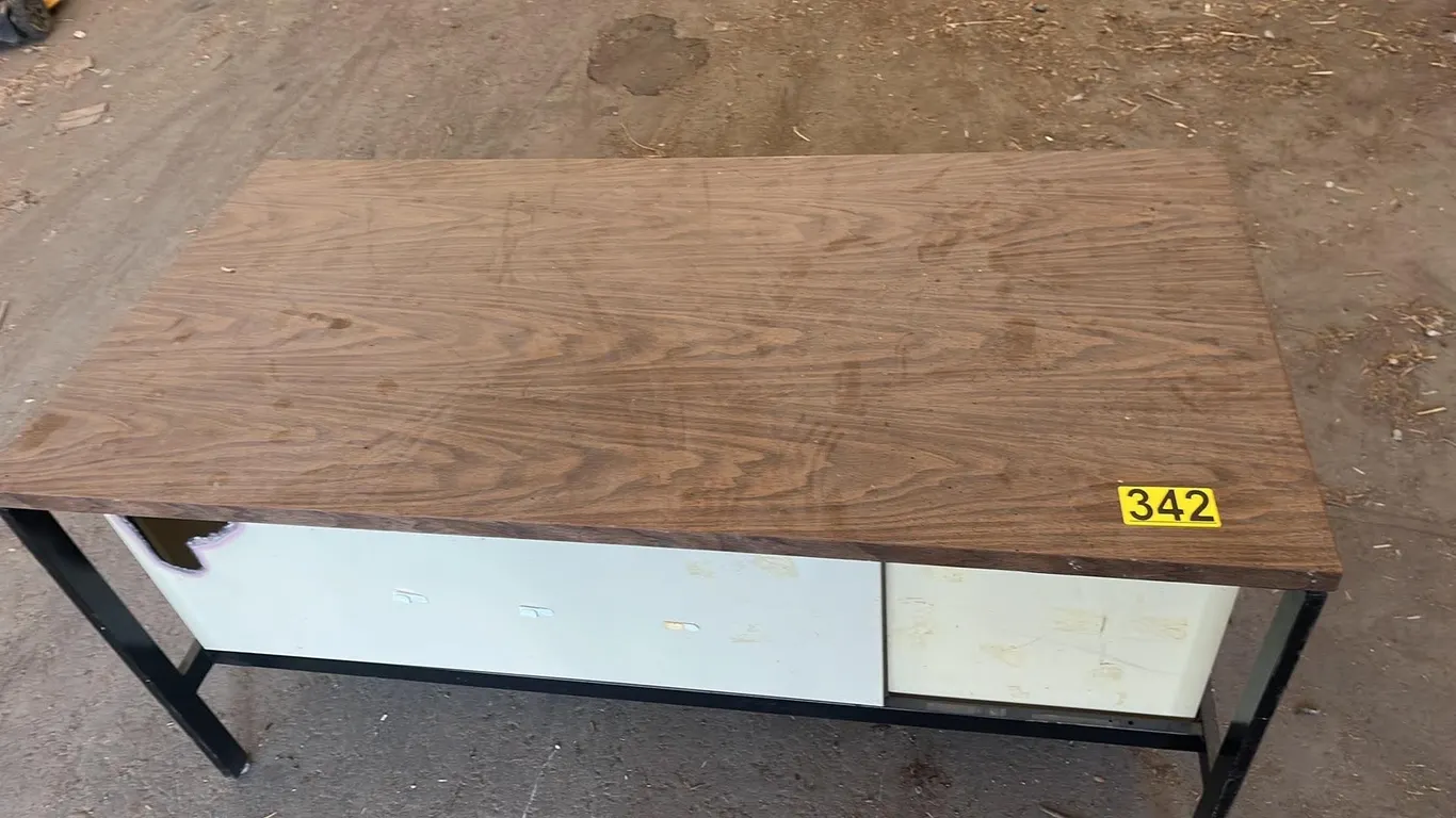 OFFSITE - Metal Office desk. 30”x60”x29” tall.
